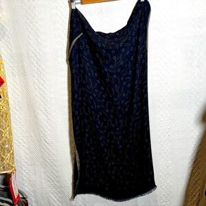 OFFICINA SLOWEAR Blue pattern lightweight scarf